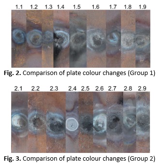 Plates after heat treatment
