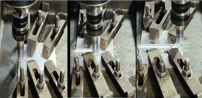 Initial, middle, and final welding stages